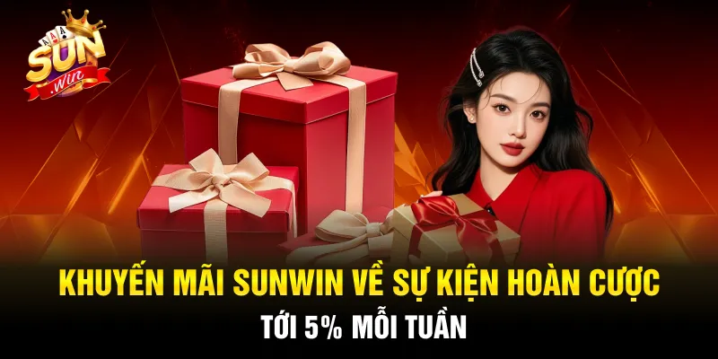 Khuyến mãi SUNWIN về sự kiện hoàn cược tới 5% mỗi tuần
